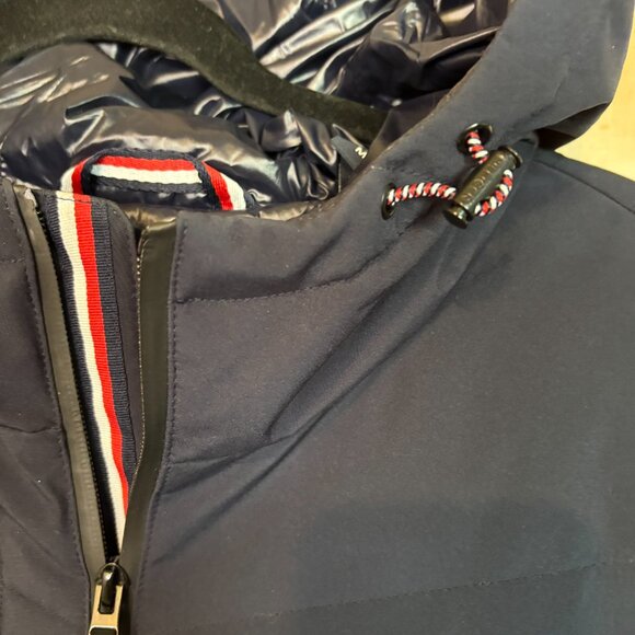 Tommy Hilfiger Multimedia Puffer Jacket Hooded M Dark Blue Warm Shiny - Picture 8 of 10